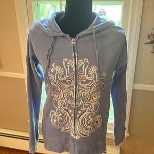 Kiara Breathe blue cotton hoodie. Size small in EUC.